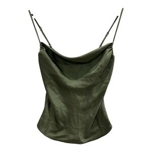 Wilfred Dark Olive Satin Cowl Neck Camisole